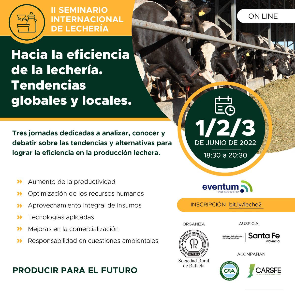ESTA SEMANA

Se viene el el gran #Seminario Internacional de #Lechería, que organiza la <a href="/RuralRafaela/">Sociedad Rural de Rafaela</a> 🐄🥛

Interesantes #temáticas analizadas por #expertos de la #cadena 

De miércoles a viernes, cita obligada!!

<a href="/CRAprensa/">CRA</a> 
<a href="/fun_pel/">FunPEL</a> 
<a href="/arturovidela21/">Arturo Jorge Videla</a> 
<a href="/CIL_ARGENTINA/">C.I.L. ARGENTINA</a> 
<a href="/Apymel/">APYMEL</a>