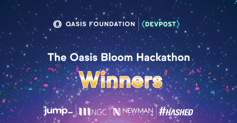 OasisProtocol's tweet photo. Announcing the $200K Oasis Bloom Hackathon WINNERS! 🍾 🎉

DeFi:
🏆 @Chedda_Crypto — Lending
💰 @XDAOapp — DAOs
🪙 Mono — Smart fund

GameFi:
🏆 Legions of Oasis — Crypto game
💰 @Histopia_io — Open-world game
🪙 CalorieCoin — Exercise DApp

Bonus:
➕ Vitruvian — NFT Solutions