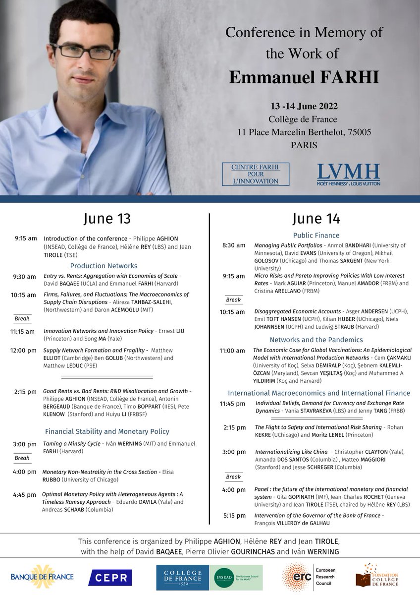 [CONFERENCE]
💥« Conference in Memory of the Work of Emmanuel FARHI »
⌛June 13 2022 until June 14 2022, from 8:30 pm to 7pm 
📍Collège de France <a href="/cdf1530/">Collège de France</a> , 11 Place Marcelin Berthelot 75005 Paris
✔️ Open to everyone without registration access