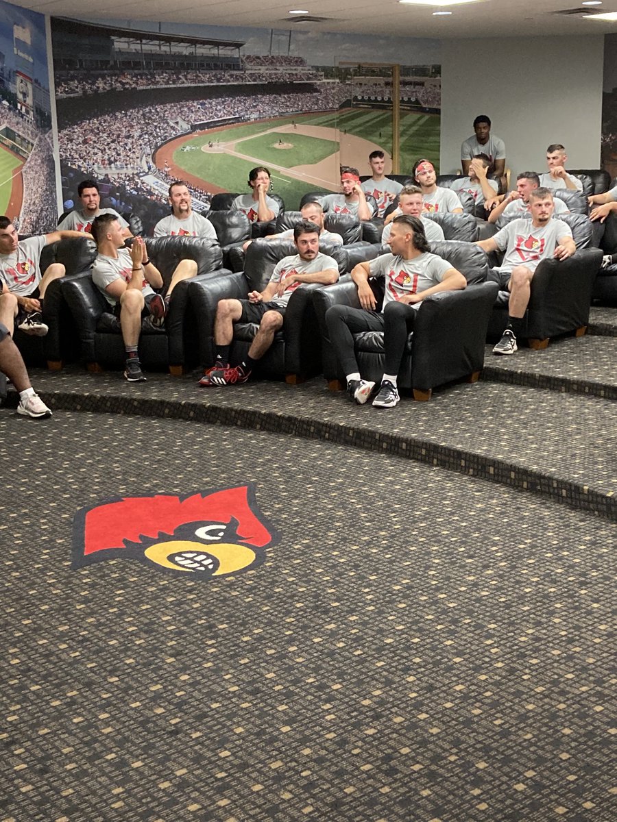 TimSullivan714's tweet photo. Louisville baseball awaiting NCAA selection show. https://t.co/6SL7SbUh38