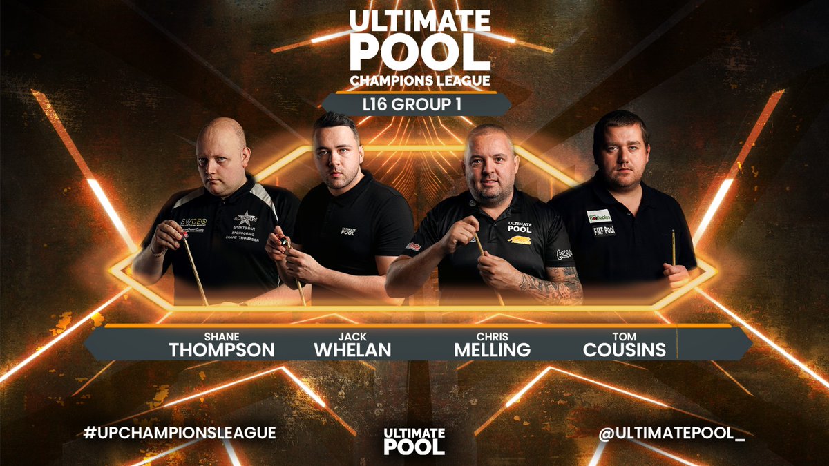 The last 16 of the #UPChampionsLeague returns tonight with a STACKED lineup! 🎱

Shane Thompson, Jack Whelan, Chris Melling &amp; Tom Cousins are set to battle it out for a place at finals night! 🔥

Join us live from 6.30pm on FreeSports 📺