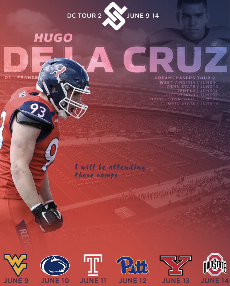 I’m excited to announce that I will be attending these camps on the DreamChasers Tour! I will be with <a href="/BCollierPPI/">Brandon Collier</a> and @ppirecruits I will also attend Kennesaw State Mega Camp on June 8th ! @ARRECRUITMENTFR <a href="/WyoSemFootball/">SEM Football</a>