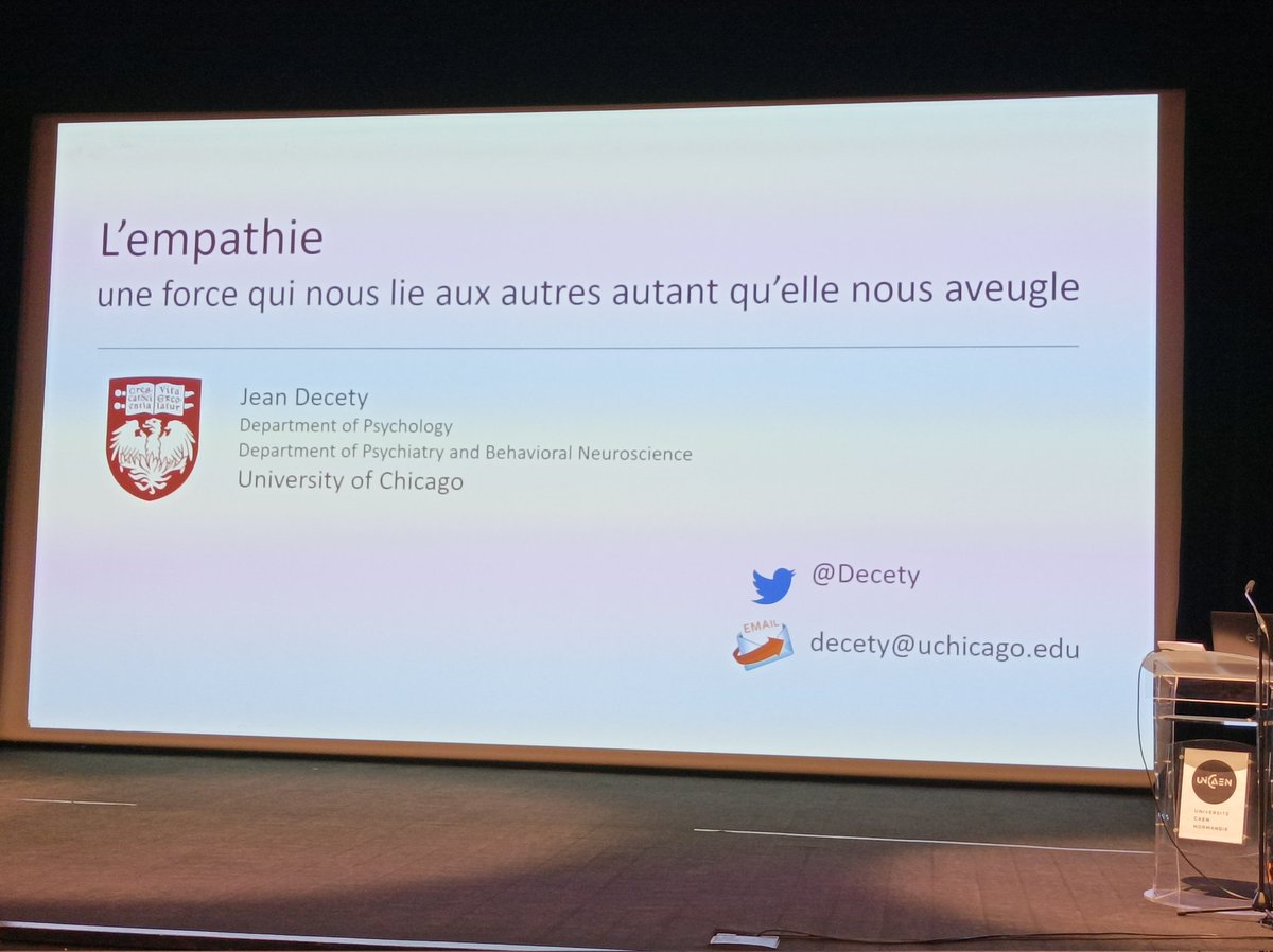 #U1077 conférence de Jean Decety ce soir Amphi Pierre Daure <a href="/Universite_Caen/">Université de Caen Normandie</a>