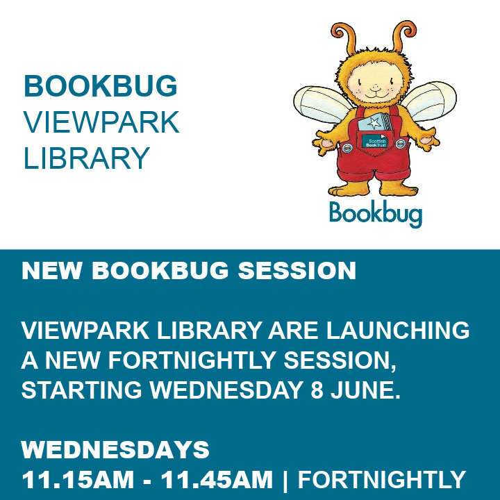 LibrariesNL's tweet photo. #Bookbug is returning to #ViewparkLib with a new fortnightly session starting on Wednesday 8 June, 11.15am - 11.4am. #Viewpark.

For more information how to book for the session, visit here: https://t.co/MB96FL7yAn https://t.co/jx7PDbsb2o