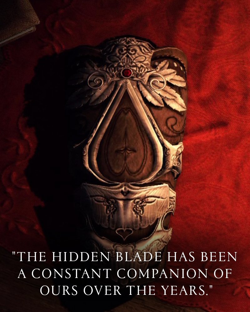 ubisoftnordic's tweet photo. The sacred Hidden Blade of the Assassin order. 

Wielded for millennia, this iconic weapon has been modified throughout history to maximise its effectiveness. 

#AssassinsCreed https://t.co/8ws7tLZLpW