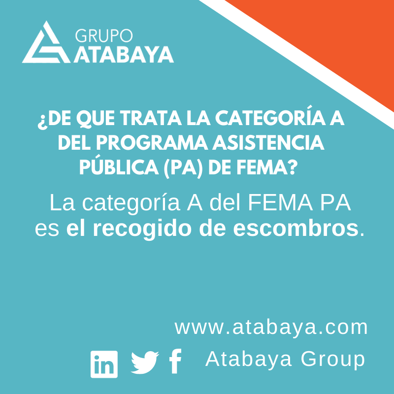 AtabayaGroup's tweet photo. Programas que se están implementando en comunidades alrededor en todo Puerto Rico para adelantar su reconstrucción y mejoras de infraestructura. Y hoy te explicamos de que trata la categoría A de FEMA PA para que tengas conocimiento.

#GrupoAtabaya #PRSeLevanta  #FEMA #CategoríaA https://t.co/iOAkB3c6qR