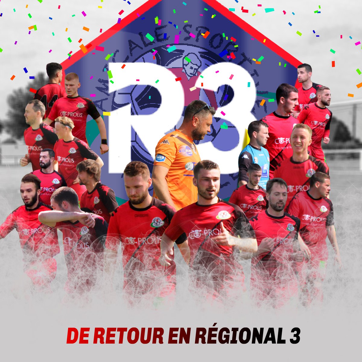 asandouille53's tweet photo. 🔝[𝐃𝐈𝐑𝐄𝐂𝐓𝐈𝐎𝐍 𝐋𝐀 𝐑𝟑 !!!!]

Le club est officiellement de retour en régional 3.

Cette magnifique saison n'aurait pas pu être aussi belle sans vous bénévoles, supporters, joueurs, éducateurs... 

Le club vous remercie pour votre soutien infaillible❤️🖤 https://t.co/8S6O8634Hy