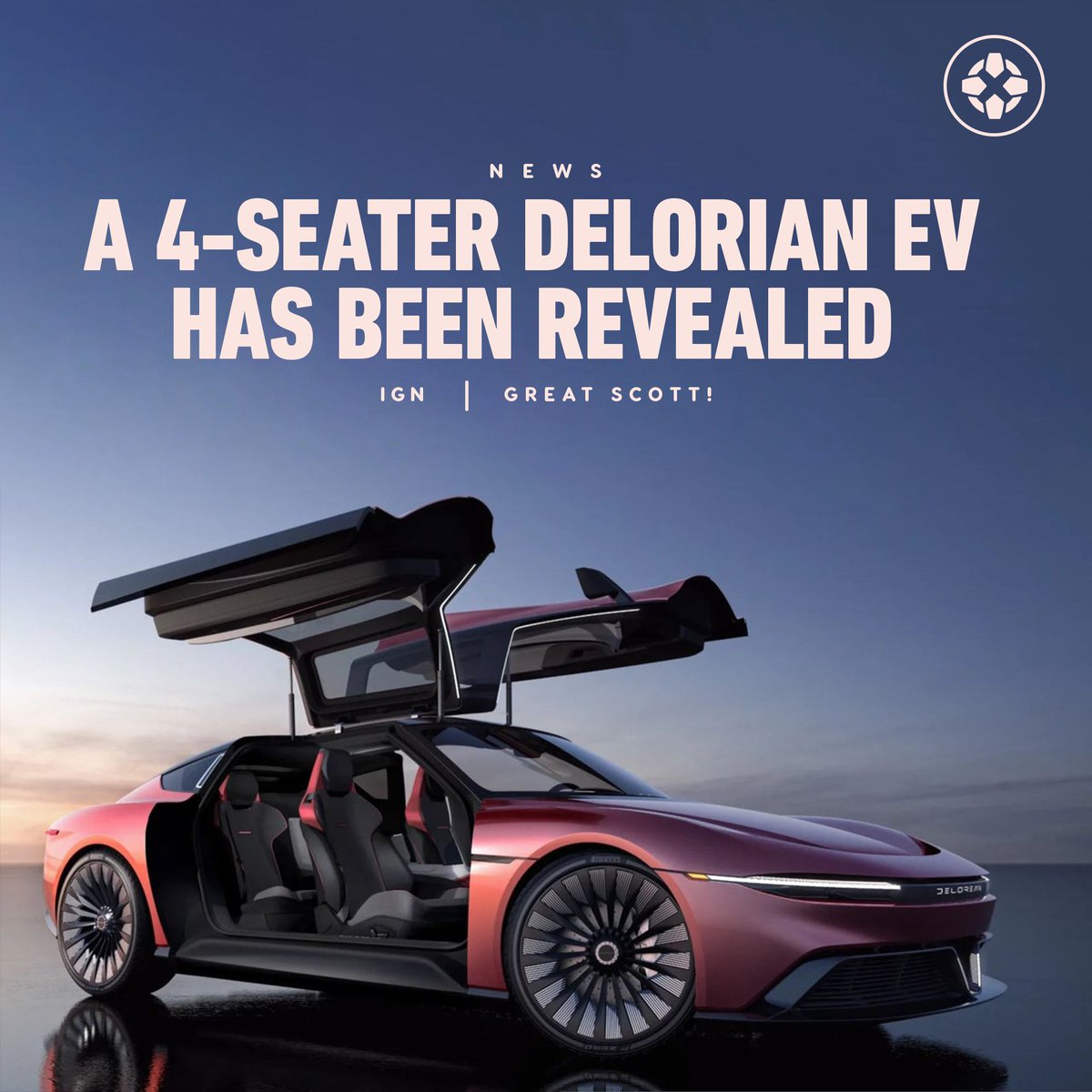 IGN's tweet photo. DeLorean Motor Company has officially revealed an all-new take on the classic 1980's sports car made famous by the Back to the Future film trilogy. https://t.co/wTQLczvTwo https://t.co/MjTpnf0G1s