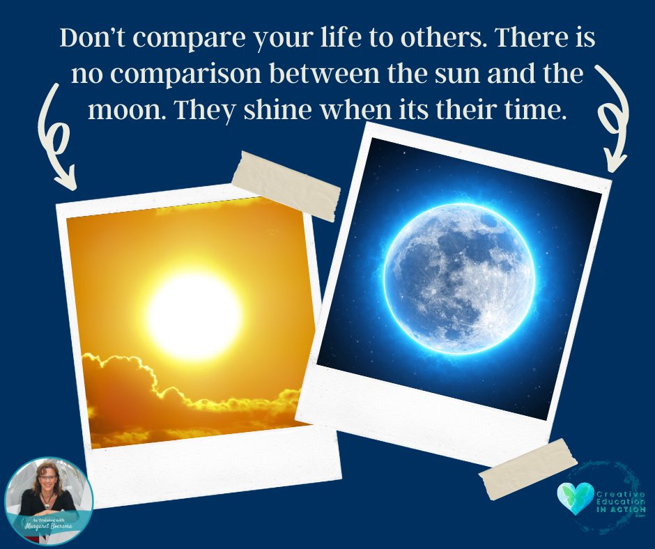 Don’t compare your life to others. There is no comparison between the sun and the moon. They shine when its their time. - Author unknown

#creativeeducationinaction #socialemotionallearning #socialemotionaldevelopment