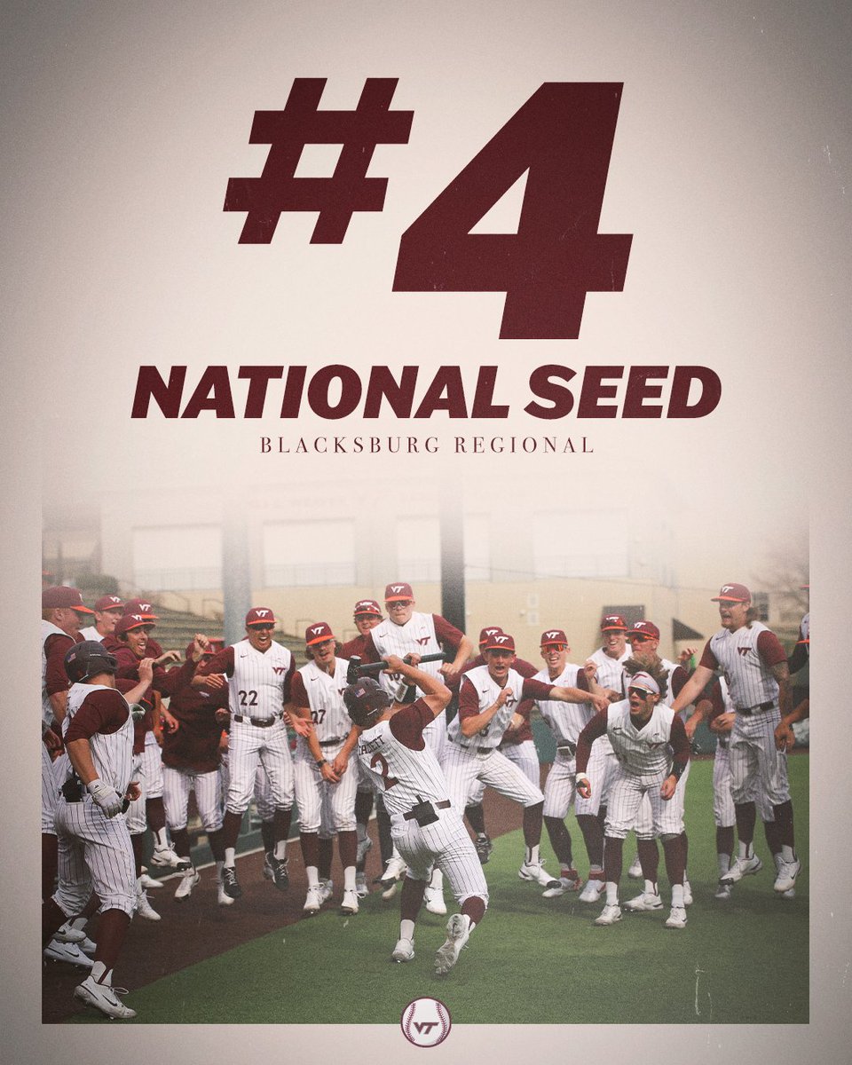 𝙃𝙞𝙜𝙝𝙚𝙨𝙩 𝙣𝙖𝙩𝙞𝙤𝙣𝙖𝙡 𝙨𝙚𝙚𝙙 ... 𝙀𝙑𝙀𝙍

#RoadToOmaha #Hokies 🦃⚾️