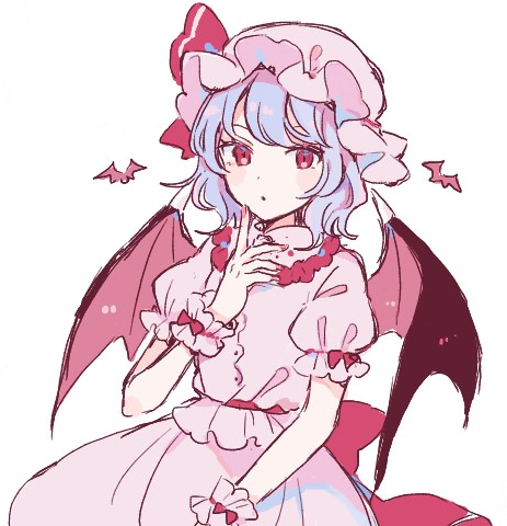 remilia scarlet 1girl solo bat wings hat wings mob cap wrist cuffs  illustration images