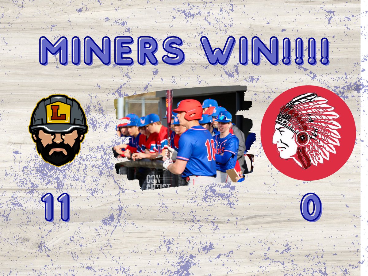 LintonBaseball's tweet photo. MINERS WIN!!! The Miners advance to tonight’s Sectional Championship and will face the winner of Mitchell and Eastern Greene. Game time is 7:00 PM. Let’s pack the place with Red and Blue! #BartStrong #MinerPride #SurviveAndAdvance @Rick_Sports10 @OTellow16 @pughgrant https://t.co/spD1FzGE6P