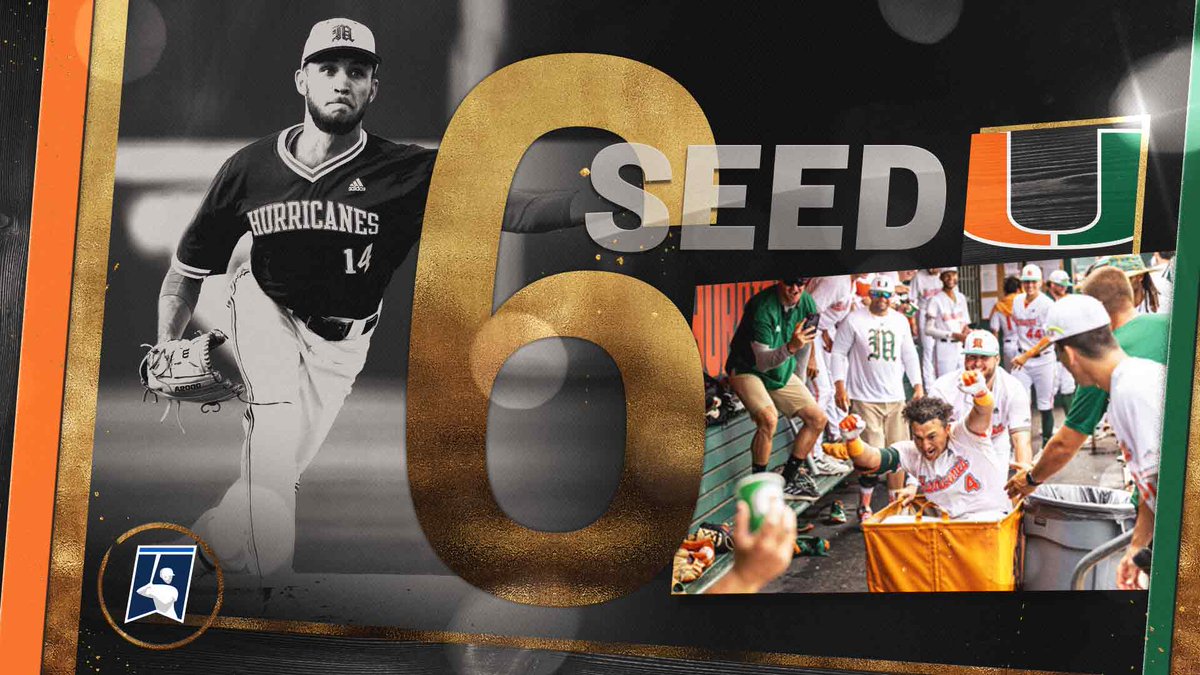 NCAABaseball's tweet photo. #6 NATIONAL SEED

⚾️@CanesBaseball⚾️

#RoadToOmaha https://t.co/Zm7kqxwRXx