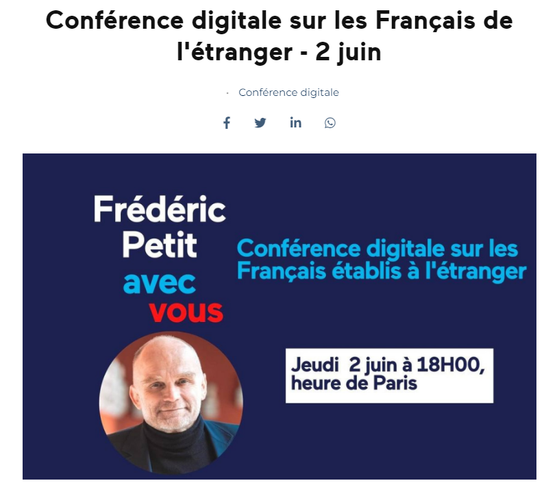 LaREMEurope7FDE's tweet photo. Vous ne pouvez ou ne souhaitez pas vous déplacer mais vous voulez quand même rencontrer votre député-candidat @fpetitAN ? 

Participez à la conférence digitale de jeudi ! 

Inscrivez-vous pour recevoir le lien ▶️
https://t.co/3np693Emnb https://t.co/NvAOxRHnMa