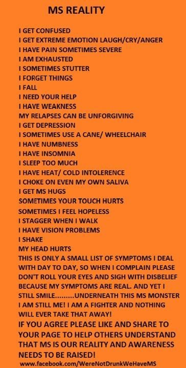 GenaMSwarrior's tweet photo. #MSReality
I get confused
I get extreme emotions laugh/cry/anger
I have #pain sometimes severe.
I am exhausted
I sometimes stutter
I forget things
I fall
I need your help
I have weakness
My #relapses can be unforgiving
I get #depression
I sometimes use a cane/wheelchair... https://t.co/OSpHcK4h7V