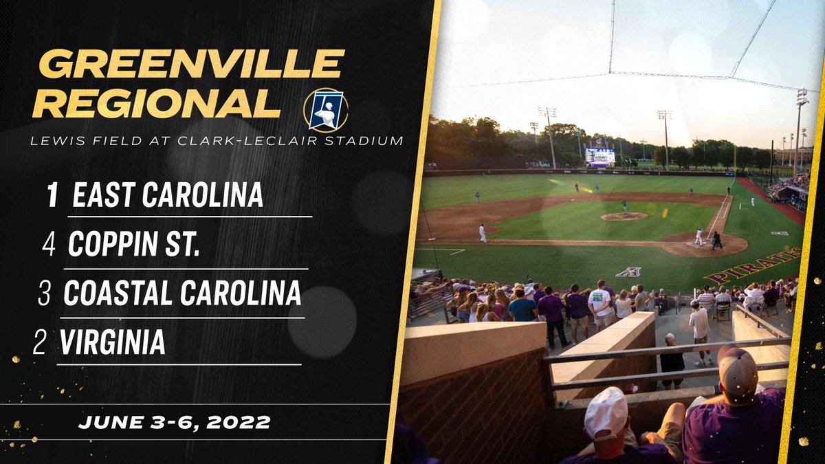 GREENVILLE REGIONAL

1️⃣ <a href="/ECUBaseball/">ECU Baseball</a> 
2️⃣ <a href="/UVABaseball/">Virginia Baseball</a> 
3️⃣ <a href="/CoastalBaseball/">Coastal Carolina Baseball</a> 
4️⃣ <a href="/coppin_baseball/">Coppin Baseball</a> 

#RoadToOmaha