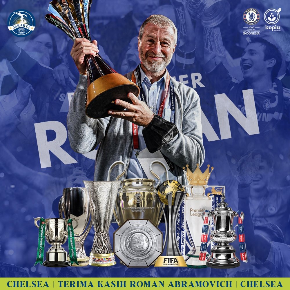 ChelseaFanID's tweet photo. OFFICIAL - Roman Abramovich telah menyelesaikan penjualan Chelsea ke Todd Boehly.

Terima kasih Roman! Semua cintamu tak akan dilupakan 🥺💙 #CFC https://t.co/L98JNRrP37