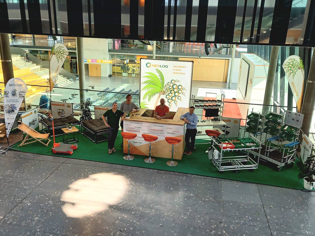 NeoLog_Landshut's tweet image. #logimat2022 - wir sind dann bereit. Morgen geht&apos;s los.  #Serviceoase #neolog #logistik #360mover