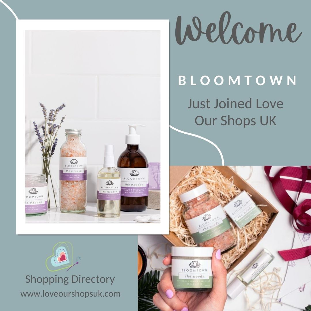 W E L C O M E - to the latest shop to join my shopping directory, the fabulous <a href="/bloomtownuk/">Bloomtown</a>.  I am very pleased to have them here.
Bloomtown are a 100% palm oil-free, vegan friendly and cruelty free skincare shop based in Falmouth, Cornwall.
They proudly make all their own produc