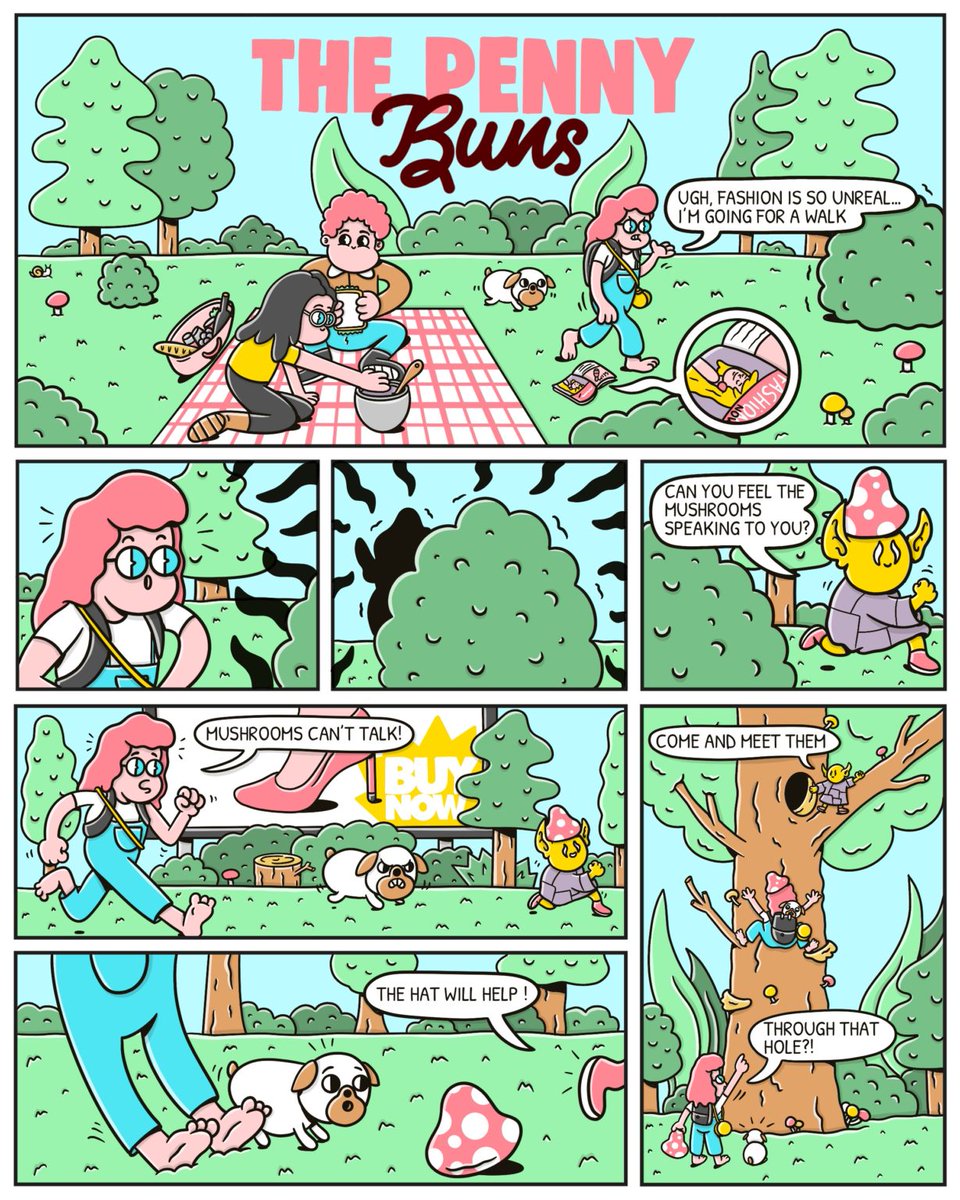 FixingFutureBCN's tweet photo. 🍄 After following the activities of a number of participants, who communed with the mushrooms and nature once a week, we commissioned artist @hellopaudeltoro and writer Geoffrey Cowper Sallari to turn this world into a #comic. And that’s how The Penny Buns was born! https://t.co/mfPvTeAxfx