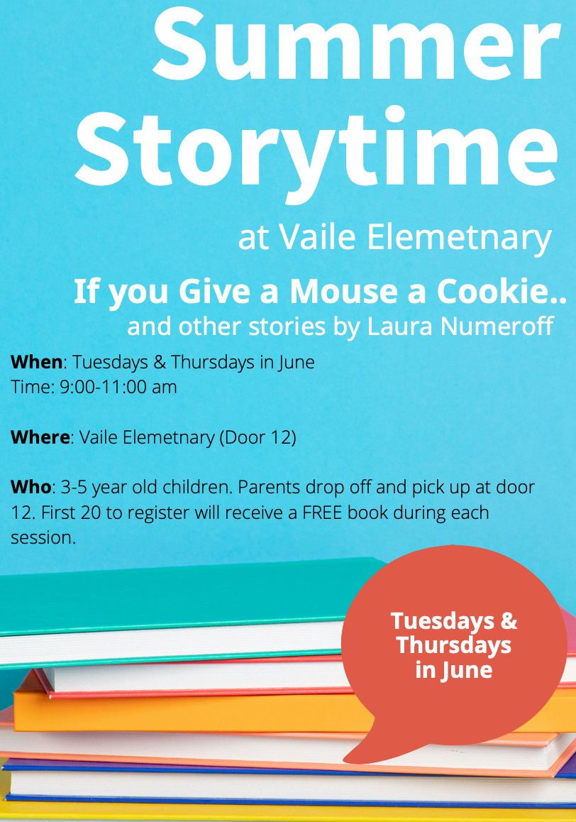 Dawn Sonsini (@allinkidswin) on Twitter photo We are EXCITED to invite preschool students to <a href="/StarrCoyotes/">Starr Elementary</a> & <a href="/VaileVipers/">VaileVipers</a> throughout the month of June for storytimes! These events are FREE & open to all <a href="/wearrrichmond/">WeRrichmond</a> preschool students. We are EXCITED to invite preschool students to <a href="/StarrCoyotes/">Starr Elementary</a> & <a href="/VaileVipers/">VaileVipers</a> throughout the month of June for storytimes! These events are FREE & open to all <a href="/wearrrichmond/">WeRrichmond</a> preschool students.