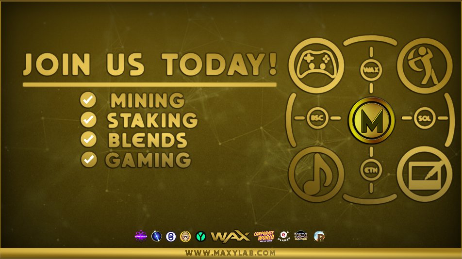 Are you part of our golden chain yet? If not, this is your chance!

Meet our league!🔥
<a href="/WAX_io/">WAX</a> <a href="/BattleAtomic/">Atomic Battle</a> <a href="/BluDac/">BluDAC</a> <a href="/YoshiDrops/">Yoshi Records</a> @godsnlegends <a href="/CorpWorld_NFT/">Corporate World NFT</a> <a href="/RPLANETio/">R-PLANET</a> <a href="/MetasourceGames/">Metasource Games</a> @_rland_ <a href="/maxylabs/">Maxylab Multichain Official</a>