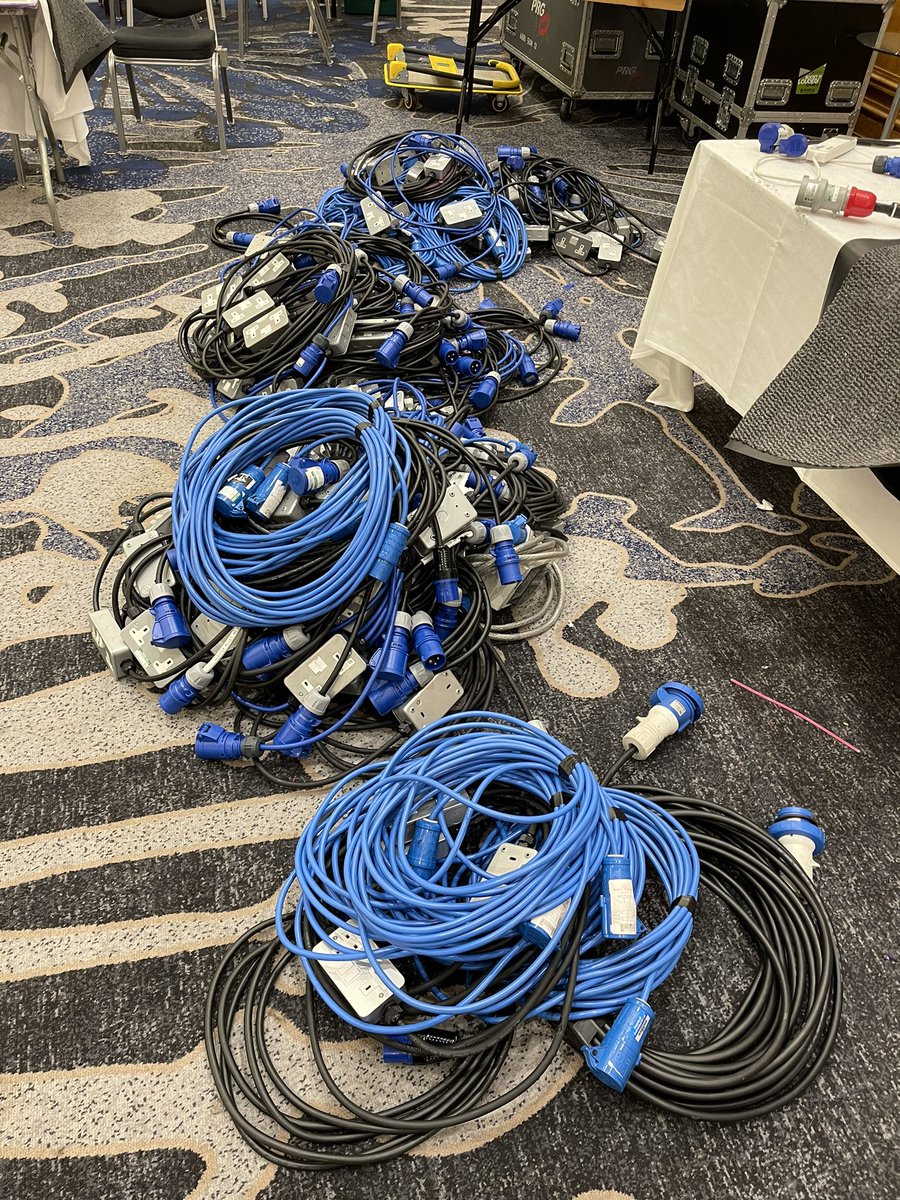Here is some of the “more than a mile of  cable” that goes into the dealers den, this was built by CFz engineering and is installed and removed each convention!