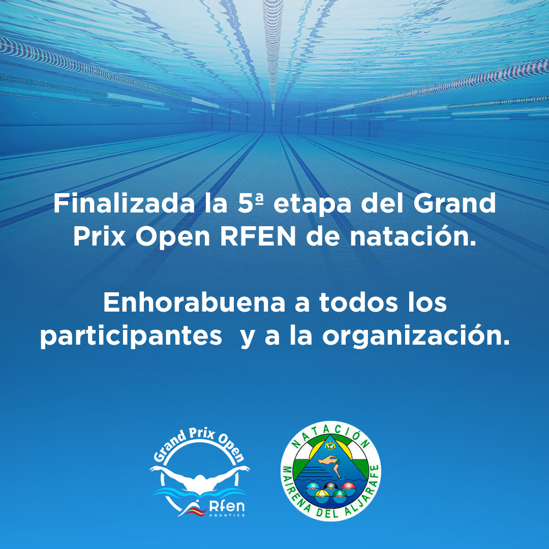 ¡Gracias a todos los que hicisteis posible la 5ª Etapa del lV Grand Prix Open RFEN de Natación 2021-2022!

Han sido unas jornadas maravillosas, llenas de competitividad, deportividad y buen ambiente. ❤

Gracias y enhorabuena a los participantes y a 
<a href="/CNMAIRENA/">C.N. Mairena del Aljarafe</a> por la gestión.