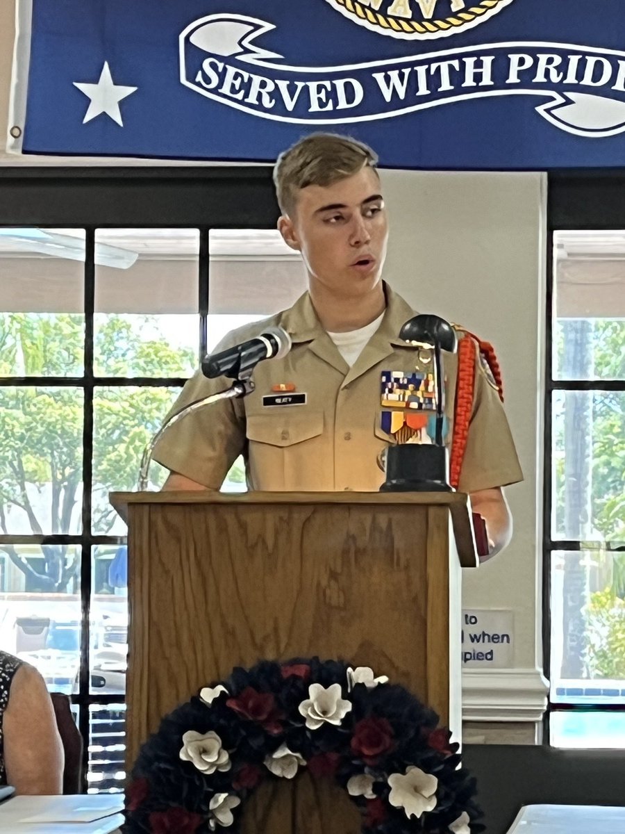 mc_jmcguire's tweet photo. Cadet Beaty gave an outstanding speech today at Heritage Lakes Community’s Memorial Day ceremony. Cadets Loomis and Newsom presented the colors with professionalism and respect. GO BUCS! ⁦@gulfhighschool⁩ https://t.co/pKTY4KLgsF