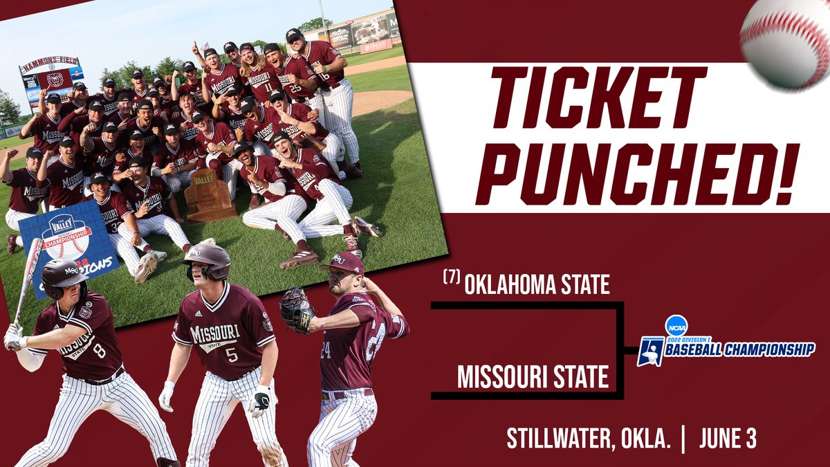 Headed to Stillwater! 

Missouri State is Stillwater Regional Bound! The Bears will face Oklahoma State on Friday.