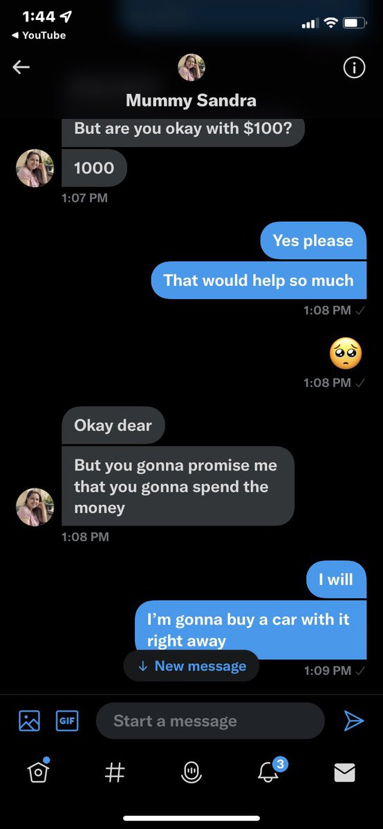ScamAnnihilator's tweet photo. @MummySa16926805 is a rather small account with about only 5 followers, but she appears to be another one of those accounts trying to get their start in scamming innocent and financially struggling people. Watch out for her!
#RUB 
—
#MummySa16926805 #ScamAlert #Scam #Scammer #RT https://t.co/19nIbUgmxC