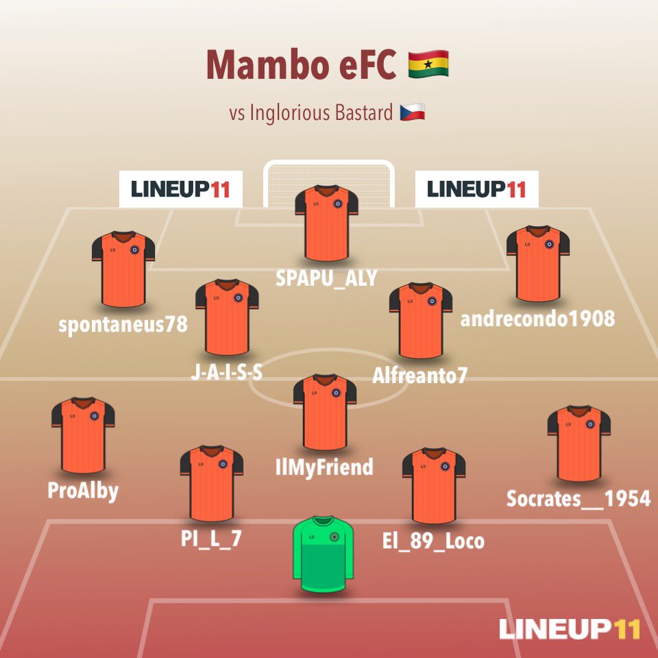 Mambo eFC (@mamboefc) on Twitter photo ⚽️ starting XI #lineup #LosFlacos #WeAreSkinnyOnes #10vs10 #eSports <a href="/BocaGamingASD/">ASD_BOCA_GAMING</a> <a href="/chetorneo/">Chetorneo eSports</a> ⚽️ starting XI #lineup #LosFlacos #WeAreSkinnyOnes #10vs10 #eSports <a href="/BocaGamingASD/">ASD_BOCA_GAMING</a> <a href="/chetorneo/">Chetorneo eSports</a>