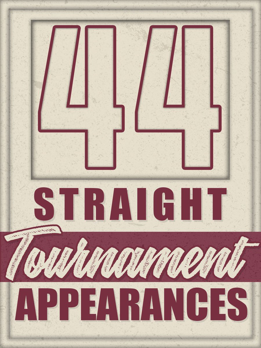 FSUBaseball's tweet photo. 𝐖𝐞'𝐫𝐞 𝐈𝐧!

FSU ties an NCAA record with its 44th straight tournament appearance

The #Noles will play in the Auburn Regional with the Tigers, SE Louisiana and UCLA https://t.co/qtawYgoqB0