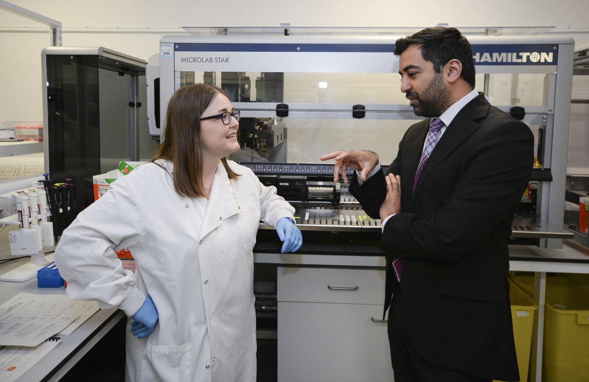 scotgovhealth's tweet photo. Health Secretary @HumzaYousaf visited the genetic lab in Glasgow to launch the Scottish Genomics Medicine Network. This provides a front door for the clinical community, industry, patients and others to engage and support our commitment to embed genomics into routine healthcare. https://t.co/SApPGlJNU6