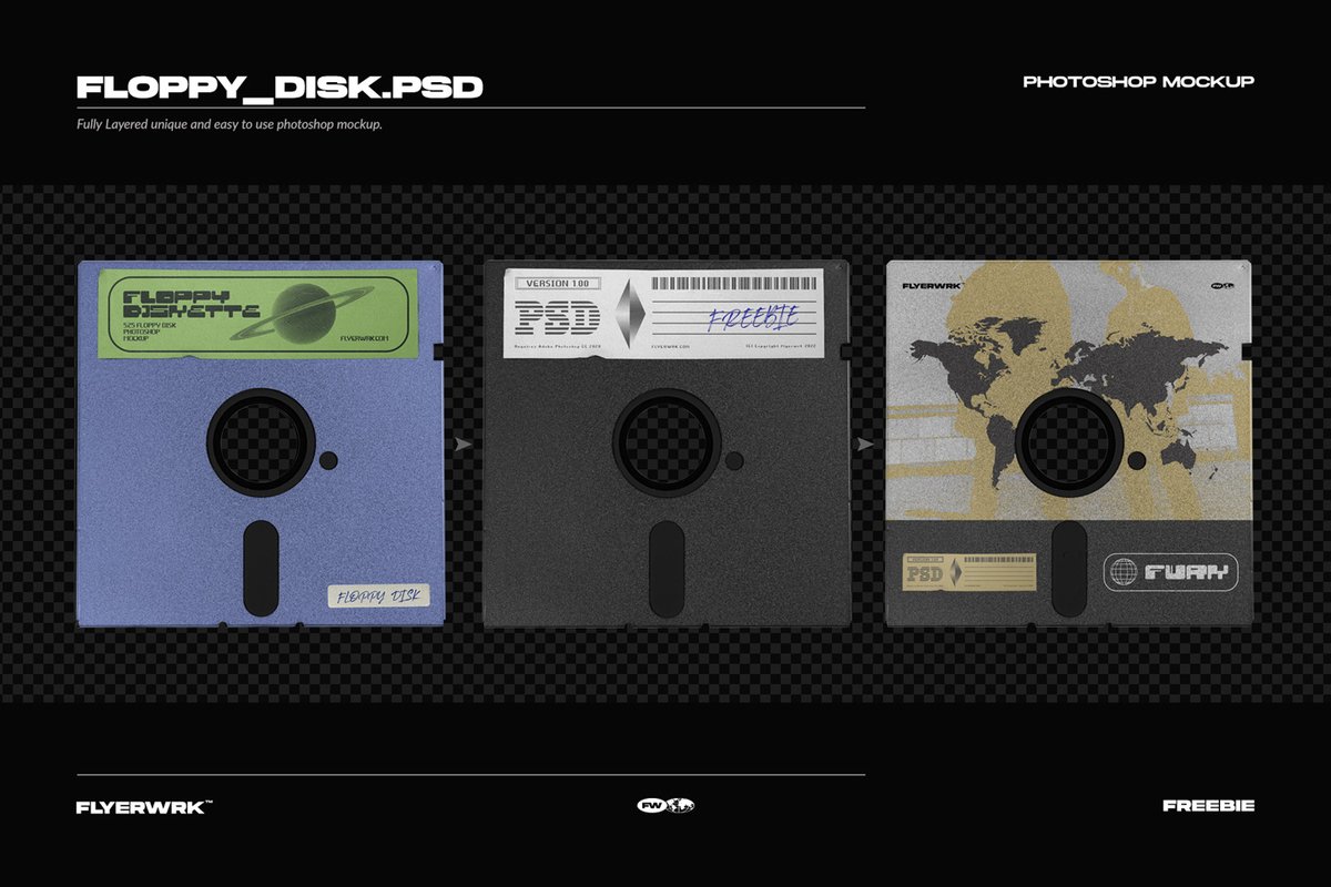 flyerwrk's tweet photo. Floppy Disk 5,25 inch Photoshop mockup. Free download https://t.co/xk28TT2sD2 https://t.co/Jstnd5exIg