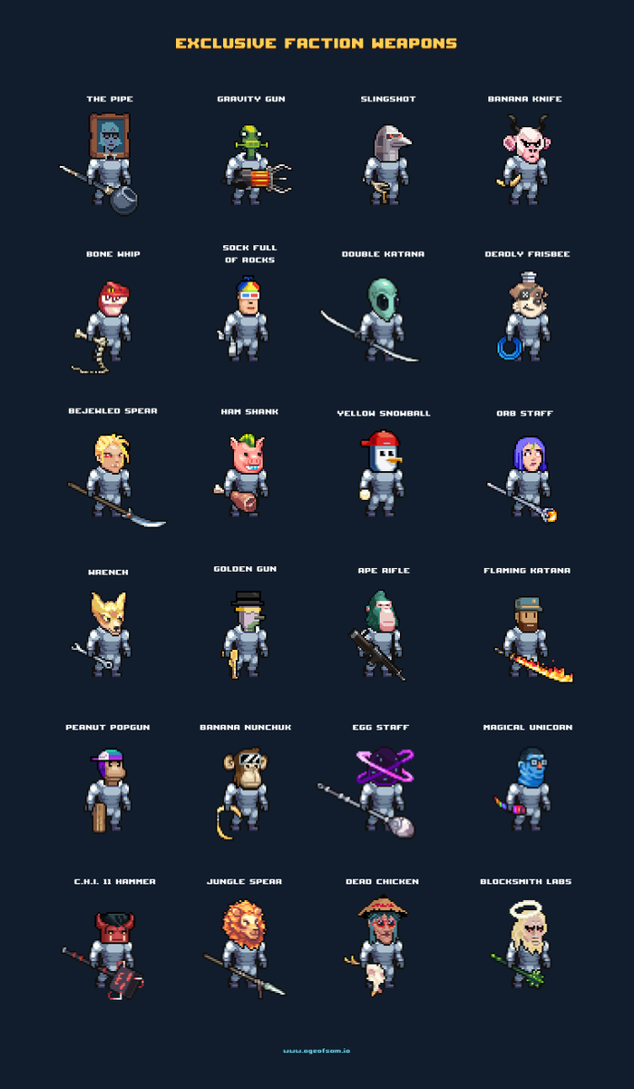 ageofsamnft's tweet photo. All 24 custom faction weapons are finalized. These will of course play a part in your quest for economic dominance on the Dark Side of the Moon. 🌑

Peep the technique. 👇

#pixelart #SolanaCommunity #SolanaNFT https://t.co/ZnMZyHuhFM