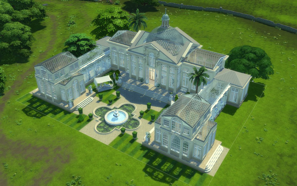 Sosorandom8's tweet photo. Syon House Conservatory is now on my gallery SoSoRandom85 💚💙🍾🥂 #TheSims4 #TS4 #ShowUsYourBuilds #cc #felixandrecc #Bridgerton #bridgertonnetflix 
inspired by Bridgerton season 2🐝
also using plants &amp; roof windows from @Peacemaker_ic https://t.co/iFVWmbFFvg