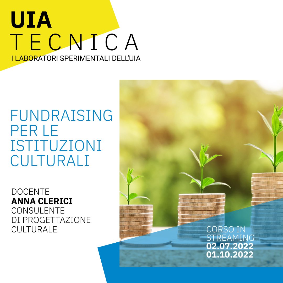 #UIAtecnica 
🎯 Iscriviti ora al corso 𝐅𝐔𝐍𝐃𝐑𝐀𝐈𝐒𝐈𝐍𝐆 𝐏𝐄𝐑 𝐋𝐄 𝐈𝐒𝐓𝐈𝐓𝐔𝐙𝐈𝐎𝐍𝐈 𝐂𝐔𝐋𝐓𝐔𝐑𝐀𝐋𝐈 per imparare a creare un’efficace strategia di raccolta fondi per progetti artistici e culturali. 

INFO E ISCRIZIONI 👉 bit.ly/3MZLioR

#fundraising