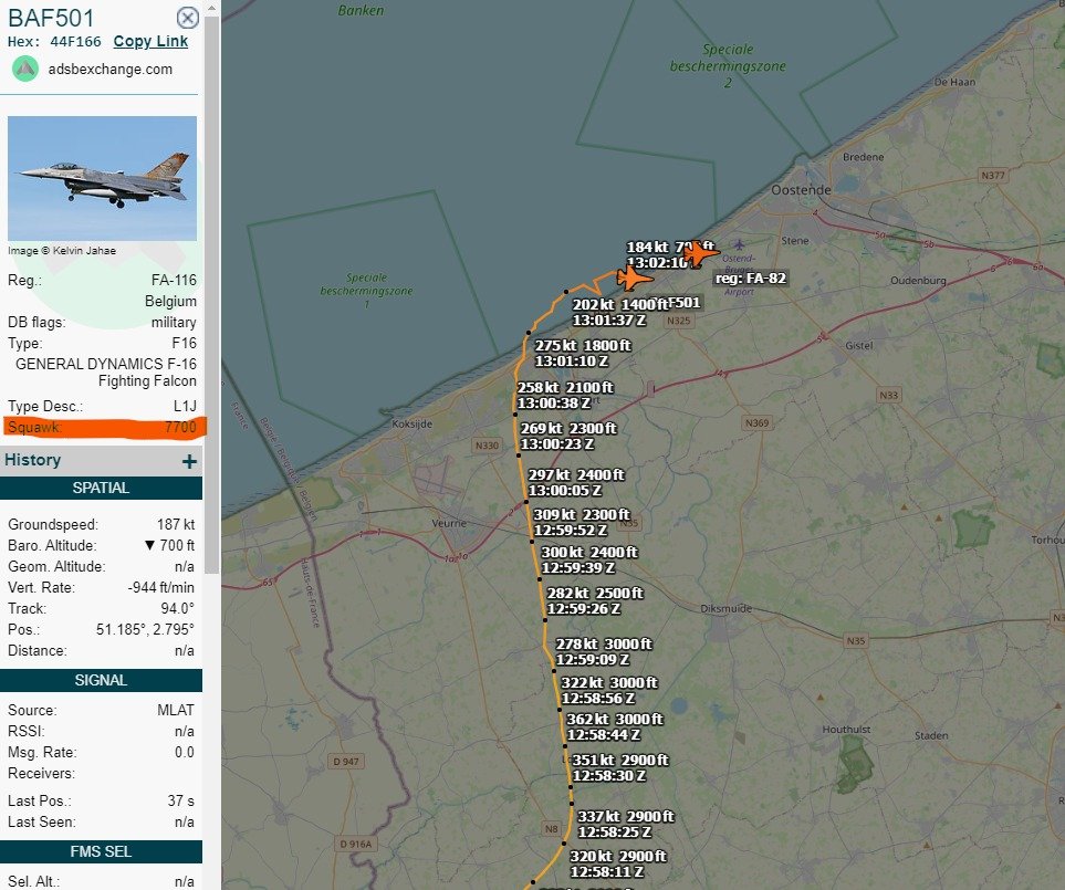 EHEH_Spotter's tweet photo. #BAF F16 FA-116 as flight #BAF501 precautionary landing at the civil airport of Ostend.
RIP π¦ , great job pilot / atc !
#NLspot https://t.co/4eMWwK8Gof