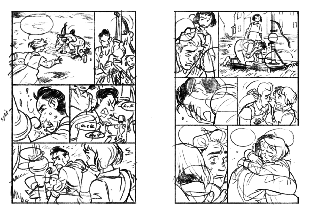 Salt Magic pages 62-63
thumbnail, rough sketch, tight sketch, final ink &amp; color 