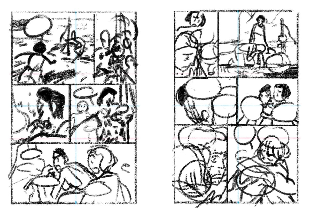 Salt Magic pages 62-63
thumbnail, rough sketch, tight sketch, final ink &amp; color 
