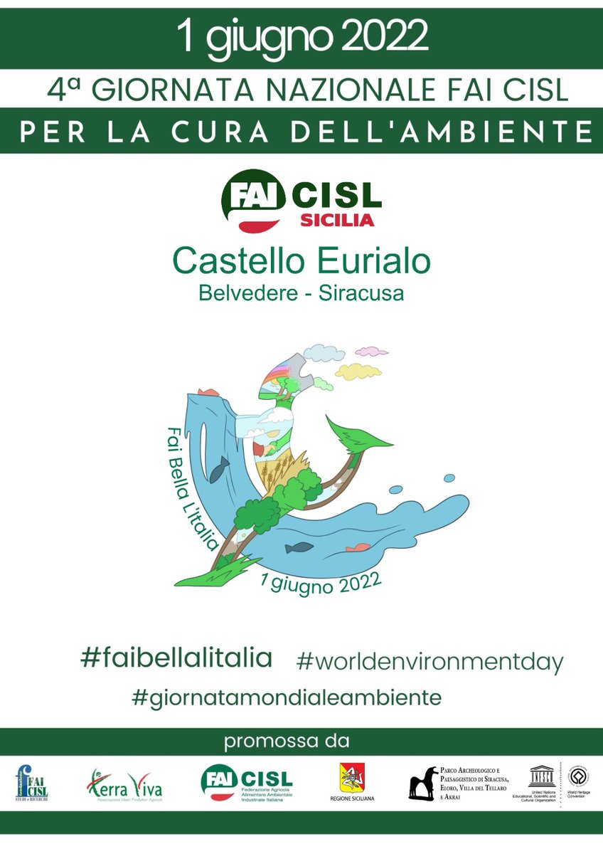 CislRagusa's tweet photo. Sarà il Castello Eurialo di Siracusa il luogo simbolo, per la Sicilia, dell’edizione 2022 di “Fai bella l’Italia”. In programma la pulizia del sito e la piantumazione di 11 alberi.  
#FaiCislnazionale @OnofrioRota @SergioCutrale #FaiCislRagusaSiracusa #CastelloEurialo https://t.co/84YOvf9lWM