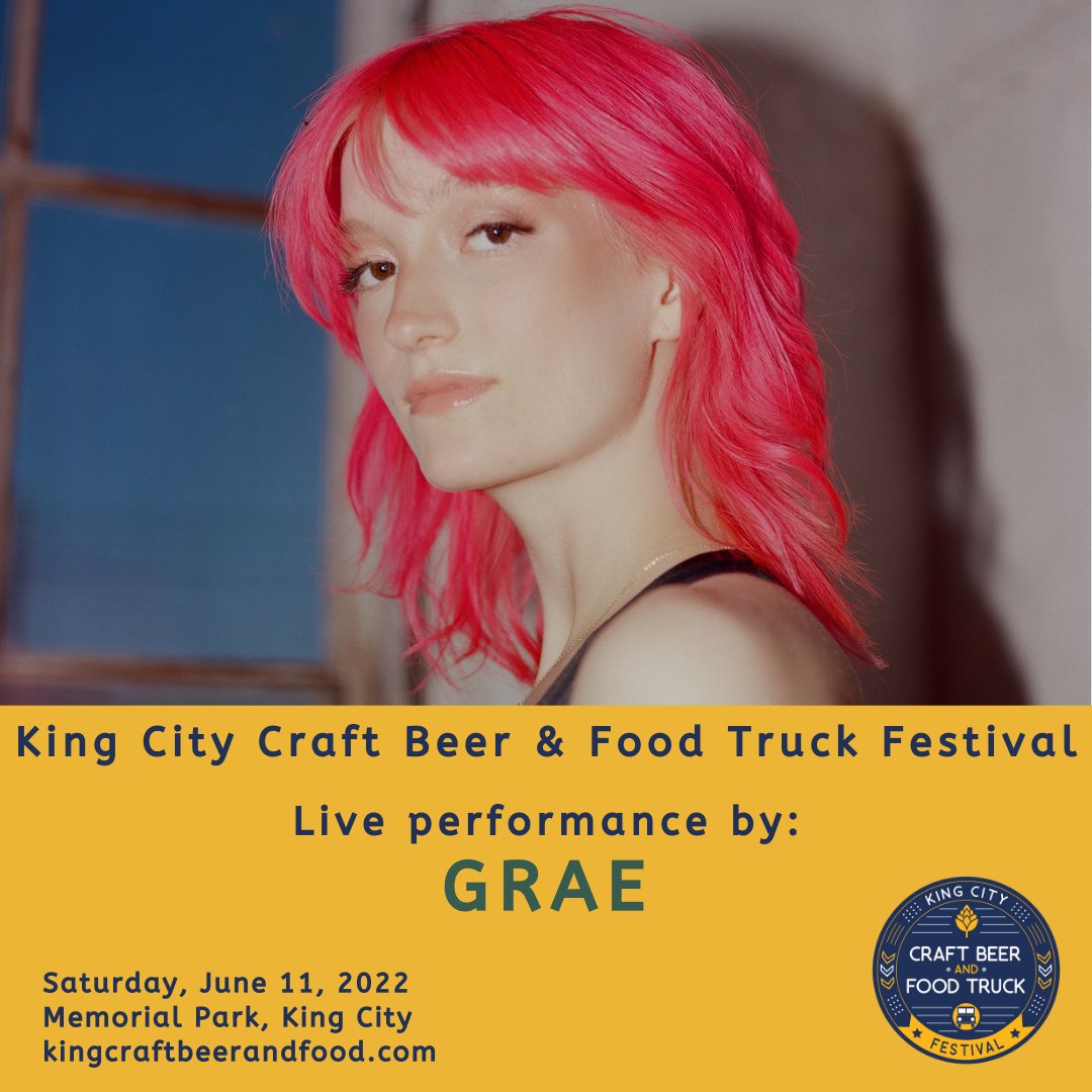 Dissecting her past to envision her future, #GRAE is making new-wave pop music that’s both nostalgic and boundary-breaking. Come see the Toronto singer/songwriter at the King City Craft Beer &amp; Food Truck Festival on June 11. Discounted tickets available at kingcraftbeerandfood.com