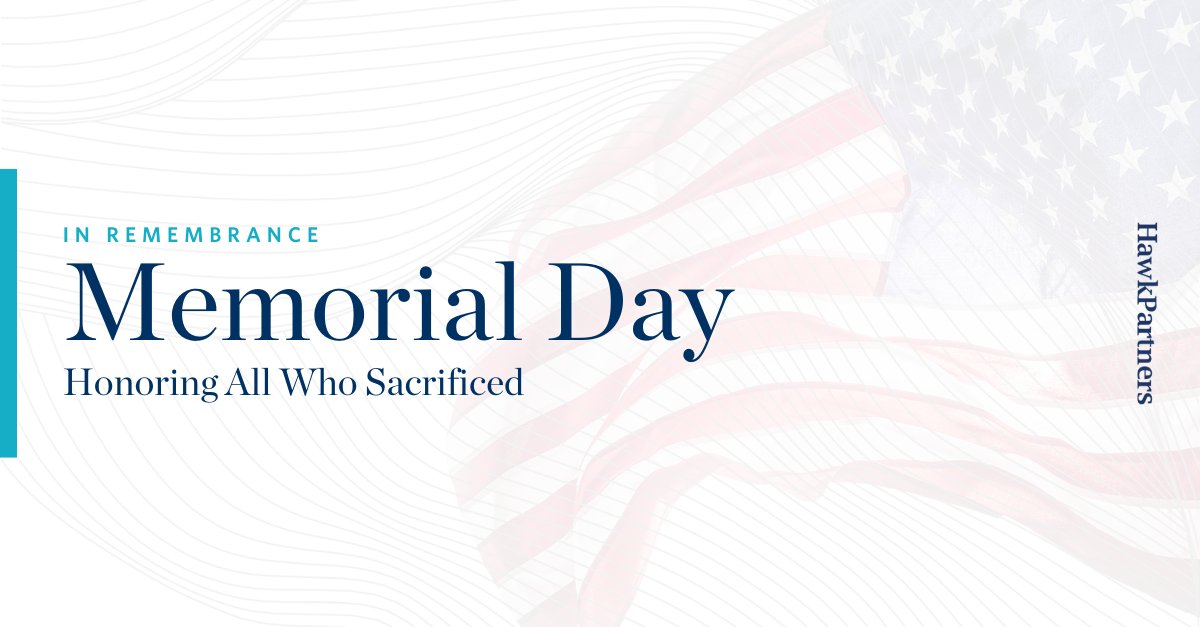 HawkPartners's tweet photo. The day that’s set aside to honor and remember those who have given their lives for our nation. With love, gratitude, and pride, we celebrate and thank all who sacrificed so that we could live free. https://t.co/mBumyG2U4M
