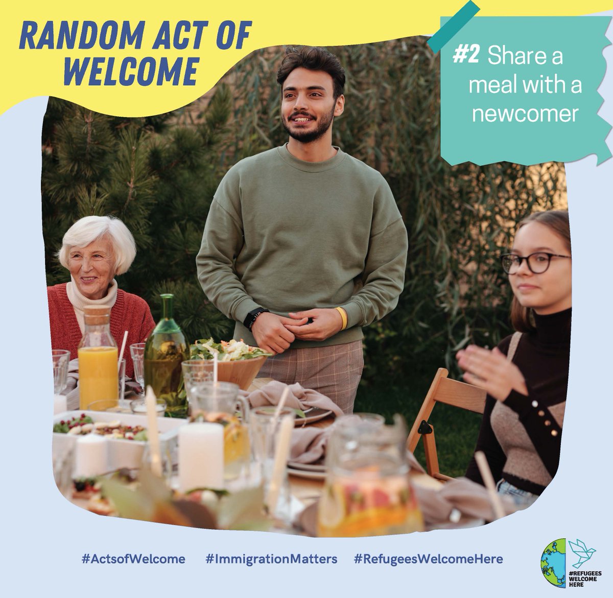 Calgarylip's tweet photo. Help us in creating welcoming communities by joining our #ActsofWelcome!
2⃣ Share a meal with a newcomer
Learn more👉https://t.co/KZpw3fx22t
#RefugeesWelcomeHere #CalgaryForAll #ImmigrationMatters https://t.co/R6krEzQRvv