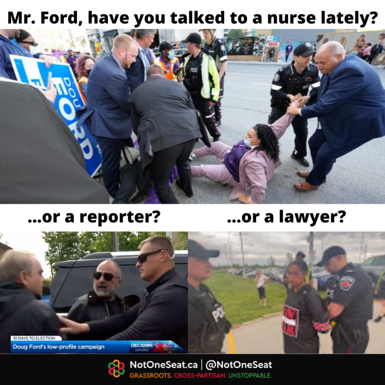 notoneseat's tweet photo. Assaults. Arrests. Intimidation. Is this how an elected official treats people? Only if you’re #ThugFord. 

We can do better. Let’s #VoteFordOutJune2. Find your #UnityCandidate or take the #UnityPledge at https://t.co/osS5qr2GGt https://t.co/rp3T5Hft4v