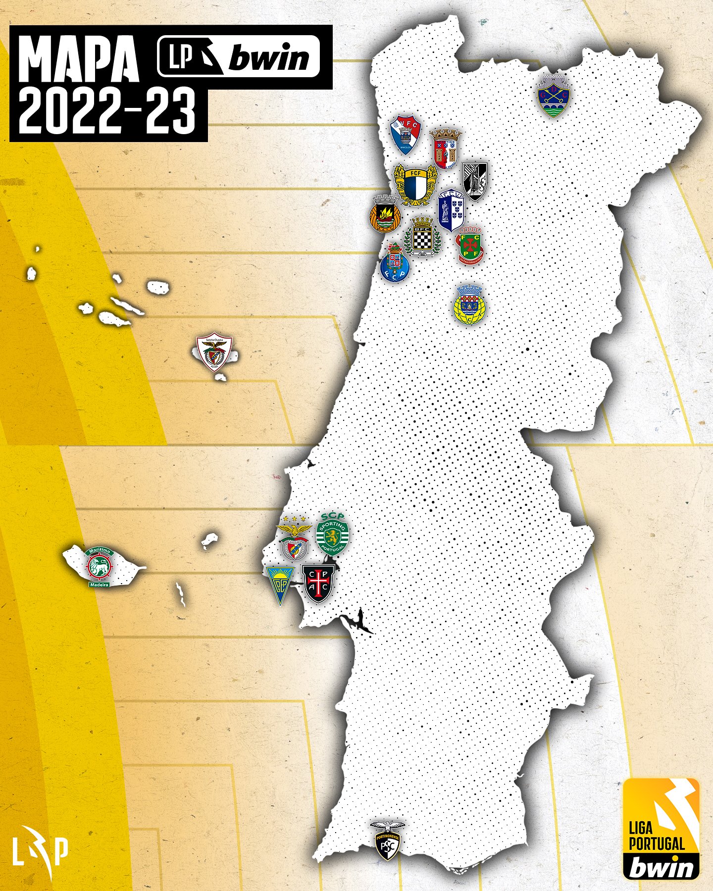 Primeira Liga Map, Clubs