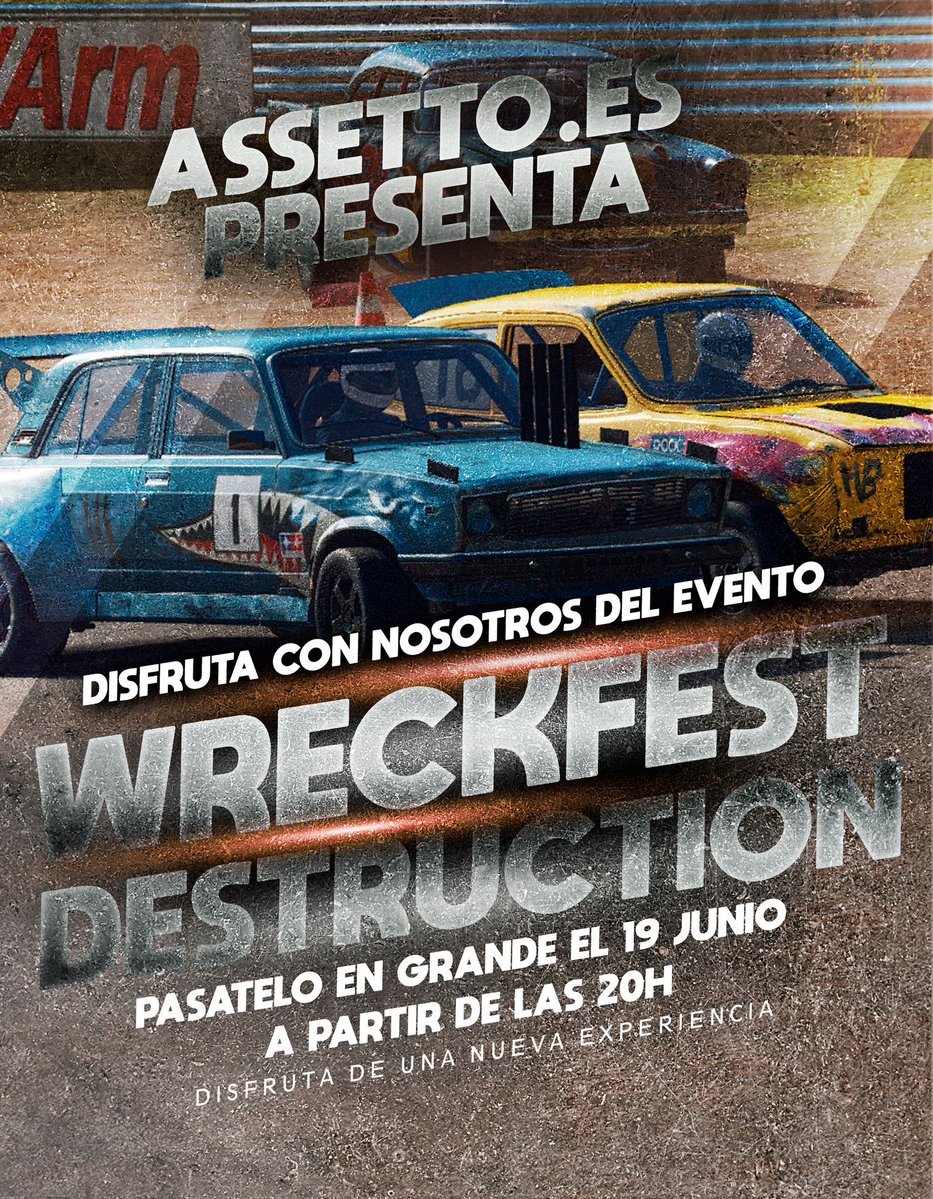 Assetto_es's tweet photo. Recuerda que sorteamos un KEY del Wreckfest para que puedas participar con nosotros el dia 19/6

Si ya lo tienes puedes regalarlo para que un amigo participe el 19/6 con nosotros

Solo debes hacer RT+like a este Twit y estar registrado en nuestra web https://t.co/uM5200HGj7 https://t.co/XprR40lvRM