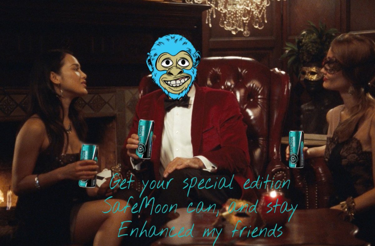 DeSpaceCowboy's tweet photo. The world’s most interesting Ape wants you to order yours now! Stay #Enhanced my friends! Get the #SAFEMOON cans and more now at https://t.co/i8Fgirc1AT #EnhanceEnergy #EnhancedApes #HelloEnhance https://t.co/gS3EOM0D4m