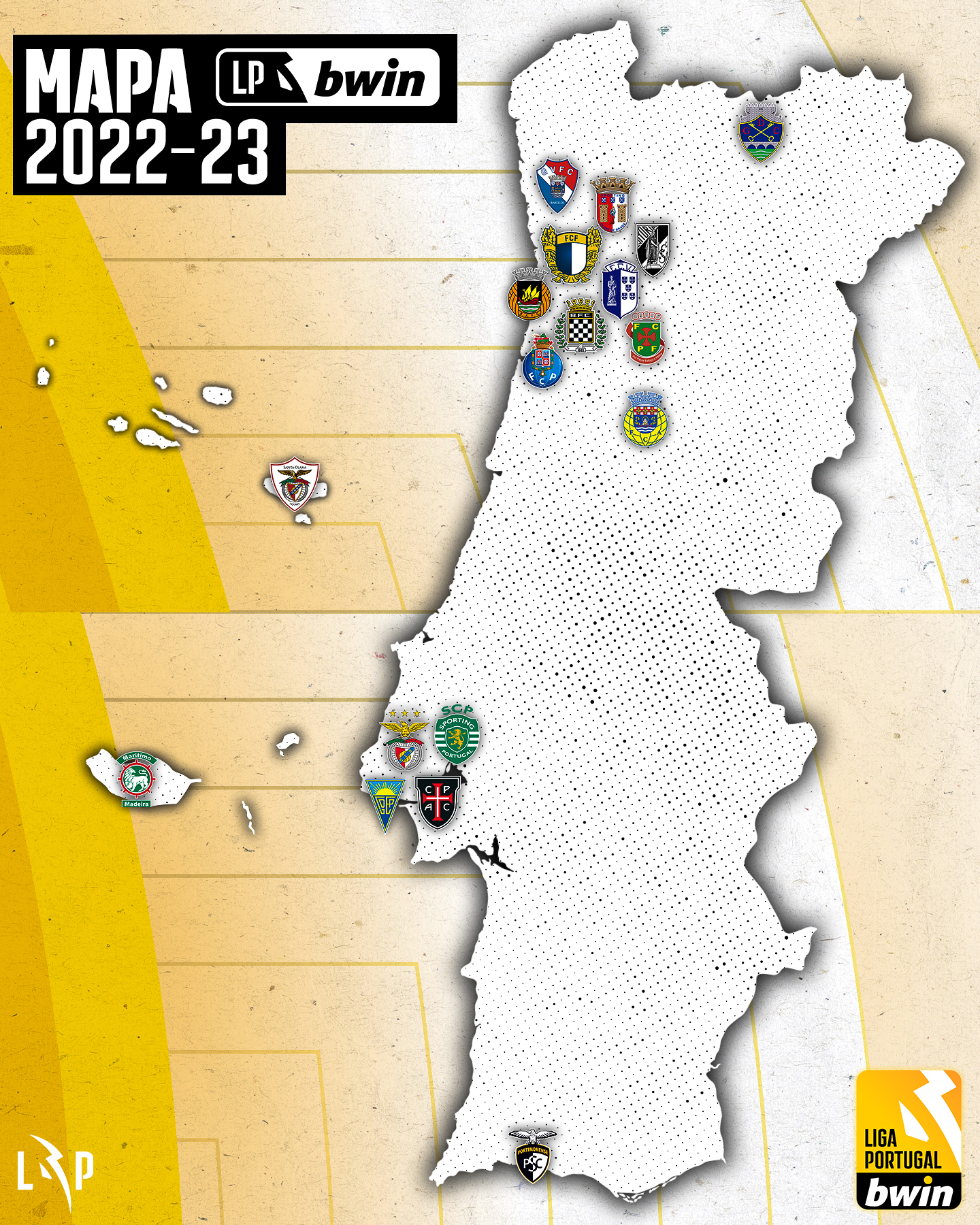 Mapa com todas as equipas da 1ª e 2ª Liga Portuguesa de 19/20 [OC] :  r/PrimeiraLiga